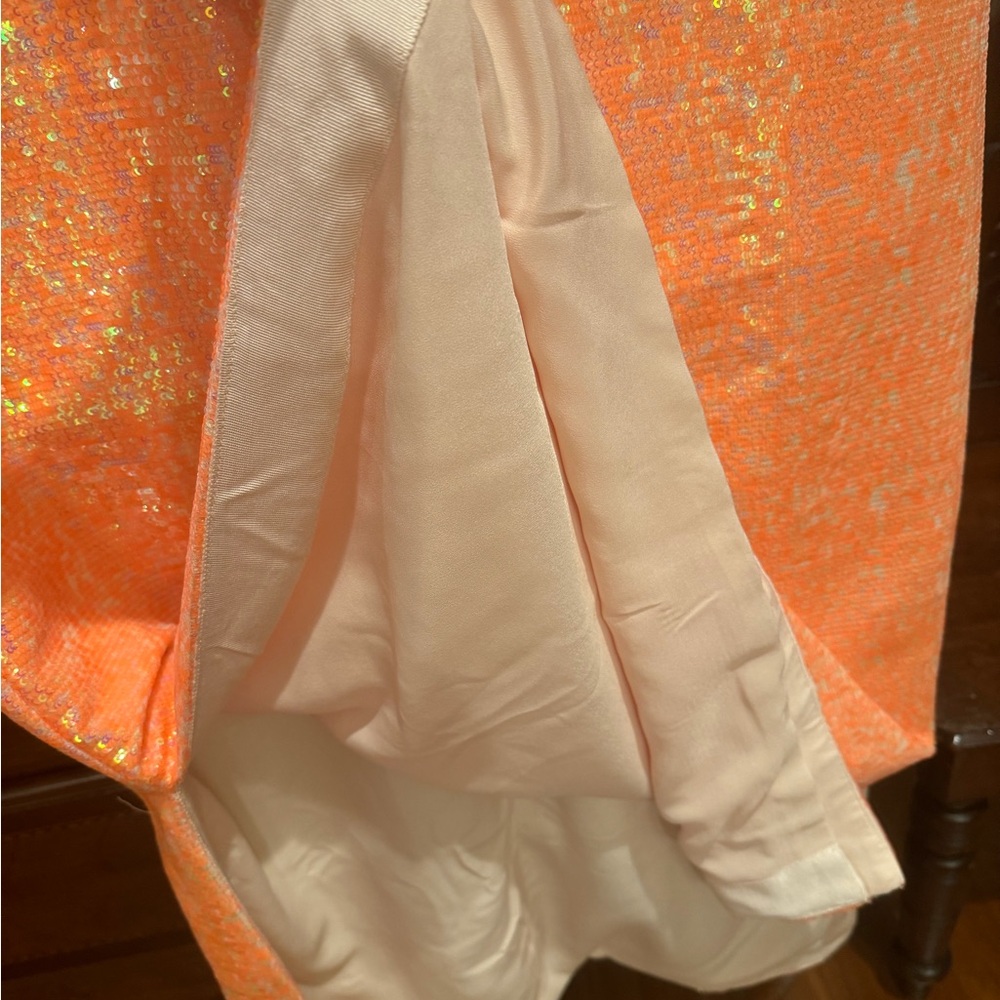 J. Crew Orange Sequin Shell long dress - Picture 10 of 13